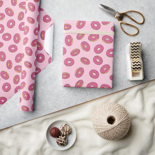 Rosa Sprinkle Donut Mönster Presentpapper (Hantverk)