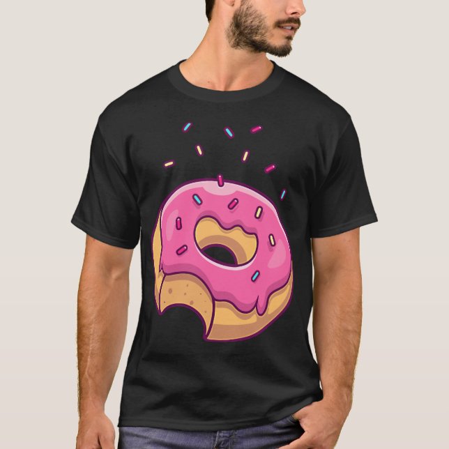 Rosa Sprinkle Donut Pocket Doughnut Älskare T Shirt (Framsida)