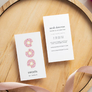Rosa Sprinkle Doughnut Visitkort