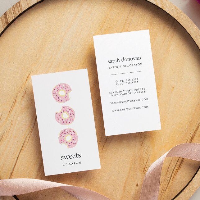 Rosa Sprinkle Doughnut Visitkort (Skapare uppladdad)