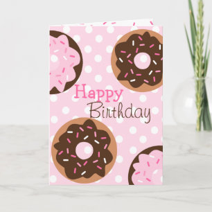 Rosa Sprinkled Donut Kort
