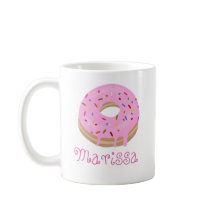 Rosa Sprinkled Donut och Namn-kaffe