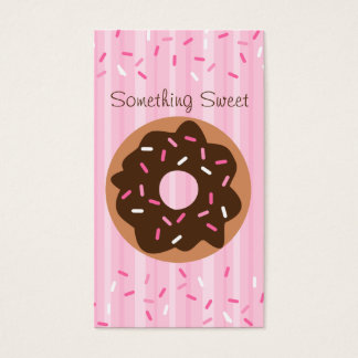 Rosa Sprinkled Donut Visitkort