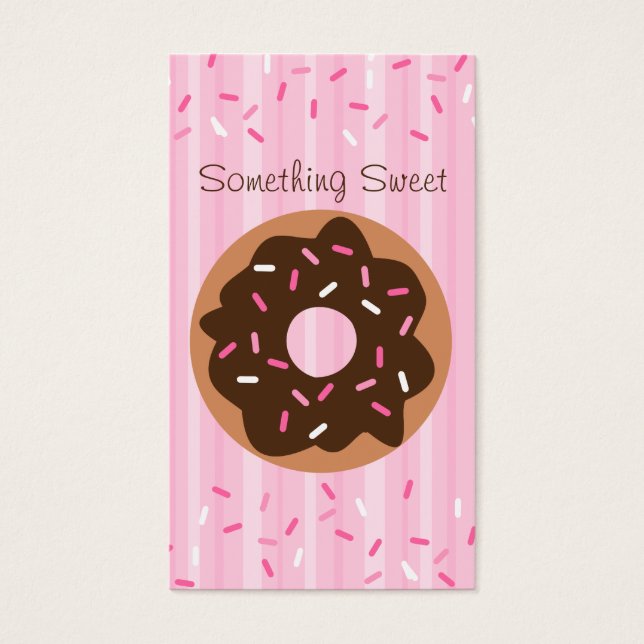 Rosa Sprinkled Donut Visitkort (Framsidan)