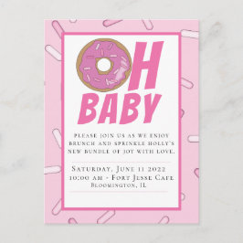 Rosa Sprinkles Baby Shower Postcard-inbjudan Vykort