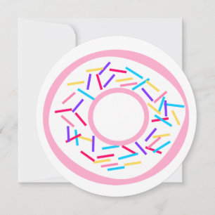 Rosa Sprinkles Donut Runda platta kort