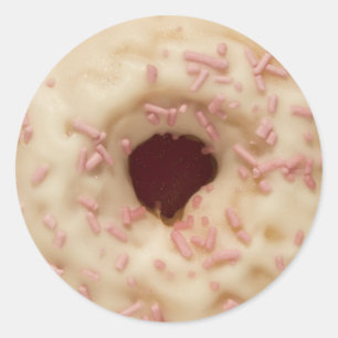 Rosa Sprinkles Donut Runt Klistermärke
