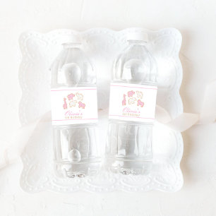 Rosa sprinkles Frosted Animal Cookie party deor Vattenflaskor Etikett