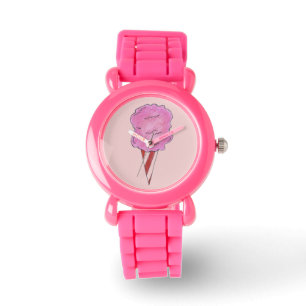 Rosa Spun Sugar Cotton Candy Carnival Watch Armbandsur
