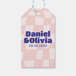 Rosa Square Bröllop Presentetikett