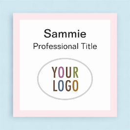 Rosa Square Namn bricka Badge Logotyp Magnetic ell Namnbricka