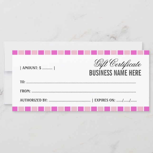 Rosa Squares Gift Certificate (Framsida)
