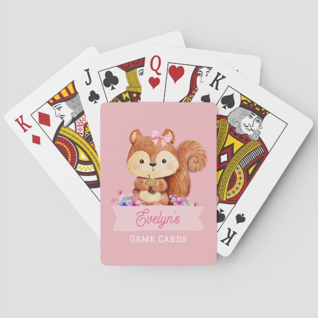 Rosa Squirrel Kids Personlig Casinokort (Baksidan)