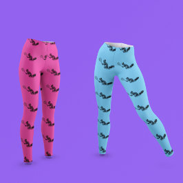 Rosa Squirrel Tennis Player Mönster Leggings