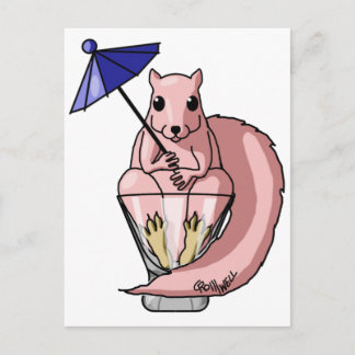 Rosa Squirrel Vykort