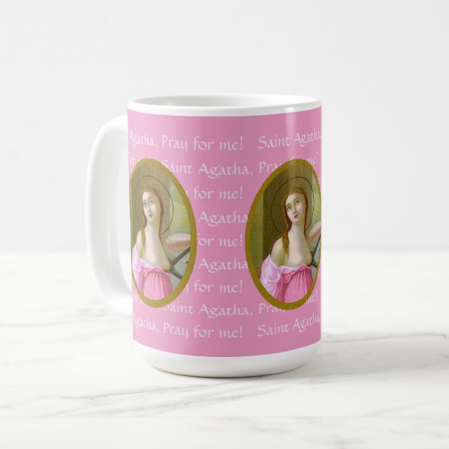 Rosa St. Agatha (M 003) 15 oz. Kaffekopp (Framsida vänster)