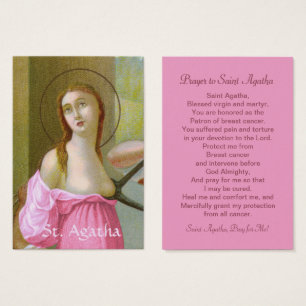 Rosa St. Agatha (M 003) Prayer Card Visitkort