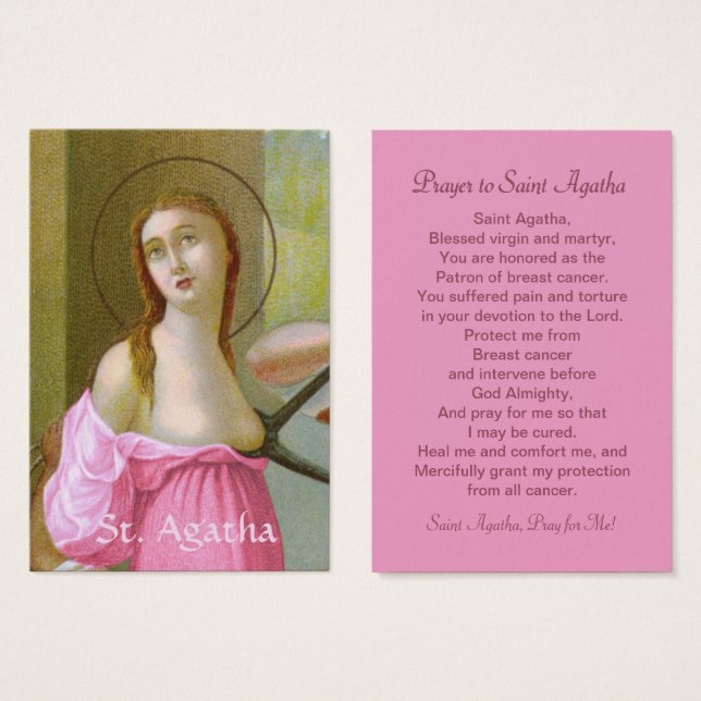 Rosa St. Agatha (M 003) Prayer Card Visitkort (Framsida & baksida)