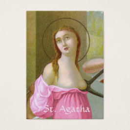 Rosa St. Agatha (M 003) Prayer Card Visitkort
