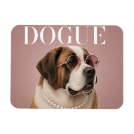 Rosa St Bernard Hund Covergirl Magnet
