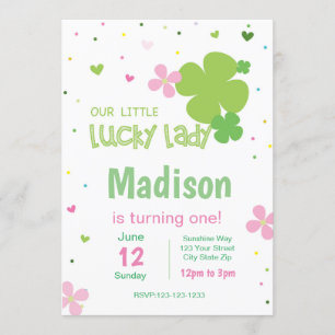 Rosa St. Patrick's Day Birthday-inbjudan Inbjudningar