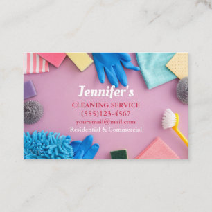 Rosa Städning Leverans House Clean Service Visitkort