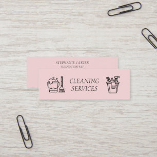 Rosa Städning Services Company Mini Visitkort