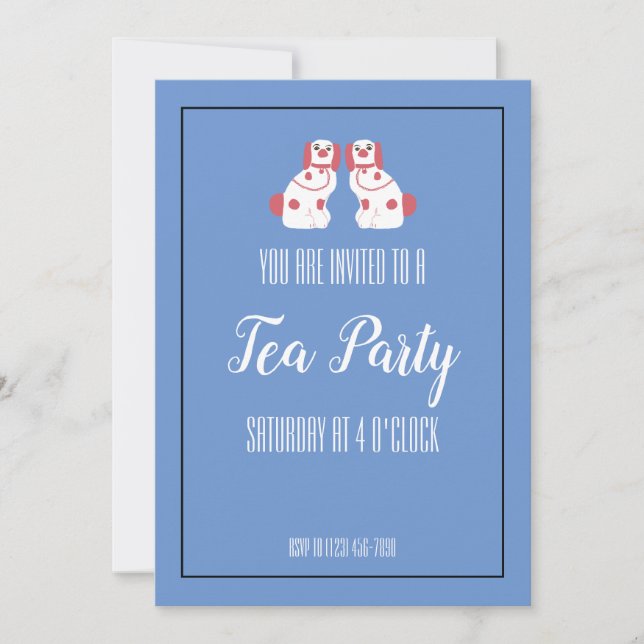 Rosa Staffordshire Hund Inbjudningar (Framsida)