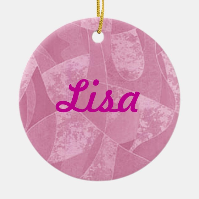 Rosa Stain Glass Namn Ornament (Framsidan)