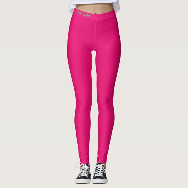 Rosa stål ord fuchsia leggings midja fram (Framsida)