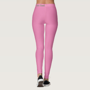 Rosa stål ord rosa leggings midja bak