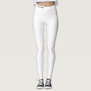 Rosa stål ord vita leggings midja framsida