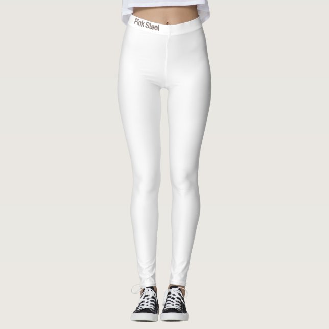 Rosa stål ord vita leggings midja framsida (Framsida)
