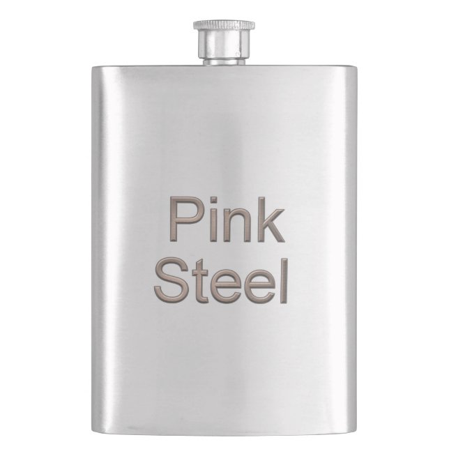 Rosa Stålkolv av rostfritt stål Fickplunta (Framsidan)