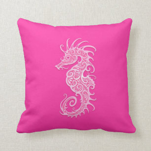Rosa stam- Seahorse Kudde