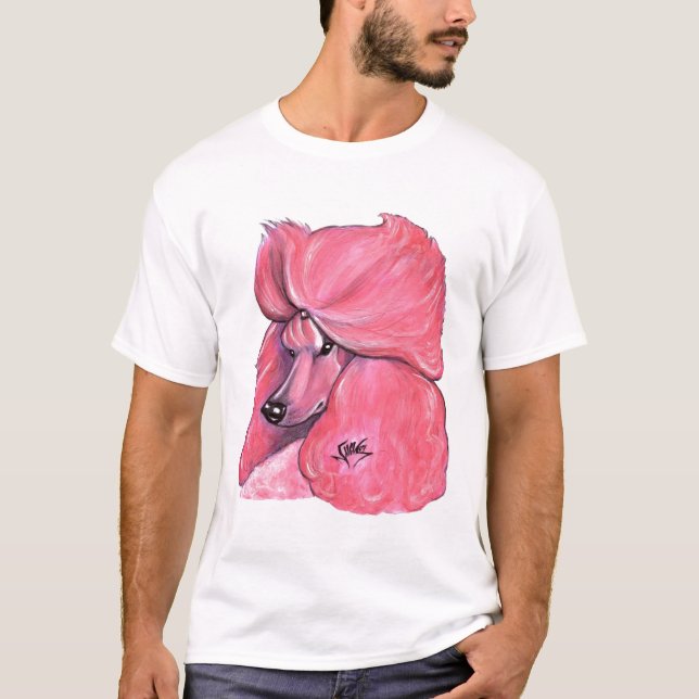 Rosa standard pudel t shirt (Framsida)