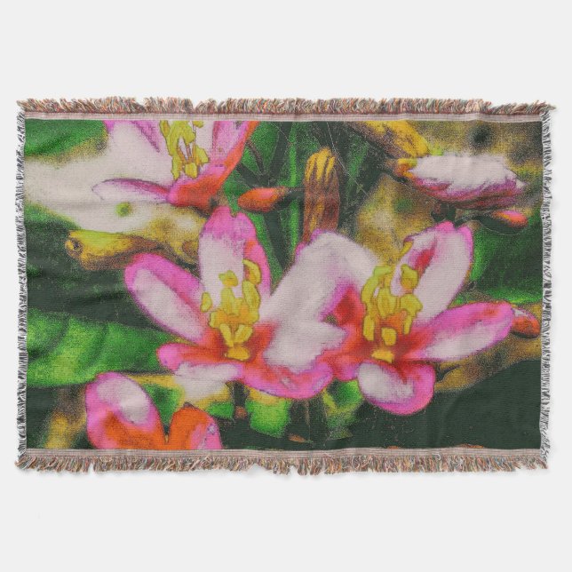 Rosa stänk blommor filt (Framsidan)
