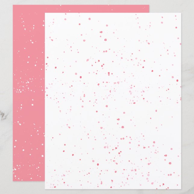 Rosa stänkskrapbokspapper (Fram/baksida)