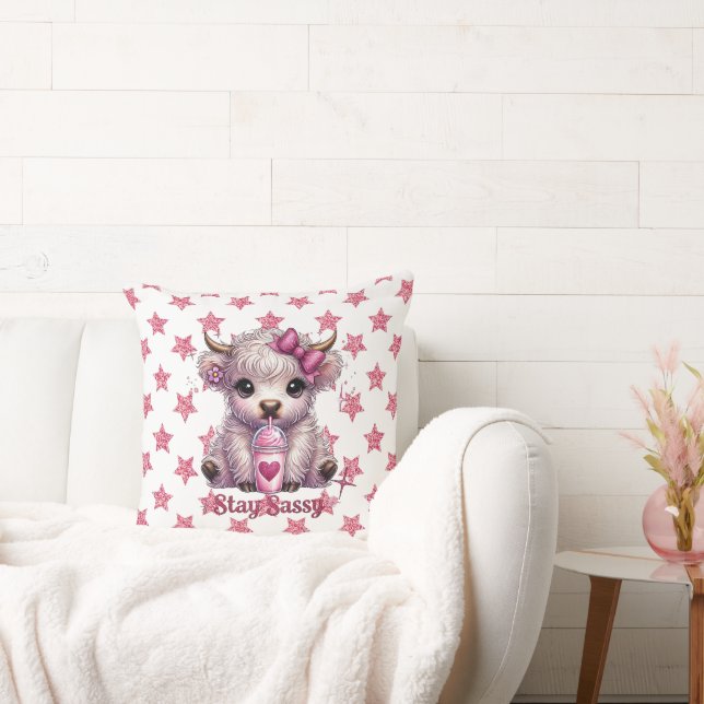 Rosa, stanna kvar, höglandskö kudde (Soffa)