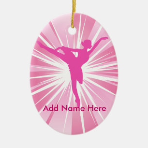 Rosa Star Ballerina Namn anpassade Ornament