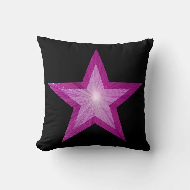 Rosa Star Black 'Text' dekorativ kudde Square (Framsida)