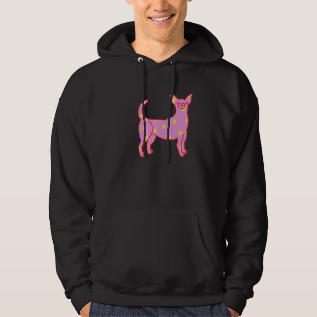 Rosa Star Chihuahua Hoodie (Framsida)