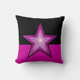 Rosa Star dekorativ kudde, svart rosa Kudde