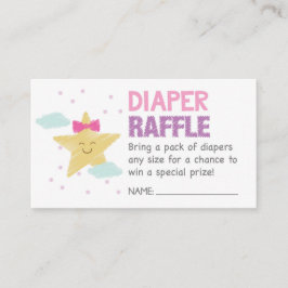 Rosa Star Diaper Raffle Biljett Tilläggskort