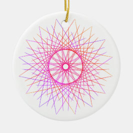 Rosa Star Doodle Ceramic#28 Julgransprydnad Keramik