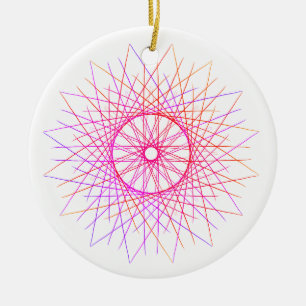 Rosa Star Doodle Ceramic#28 Julgransprydnad Keramik