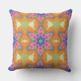 Rosa Star Flower med Orange Kudde