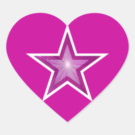 Rosa Star hjärtdekal rosa Hjärtformat Klistermärke