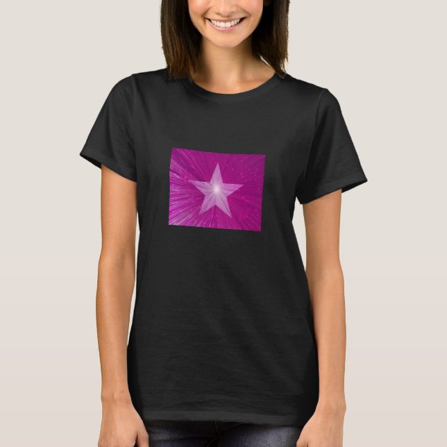 Rosa Star-kvinnors t-shirt svart (Framsida)