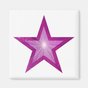 Rosa Star-kylskåp, kvadratisk vit Magnet